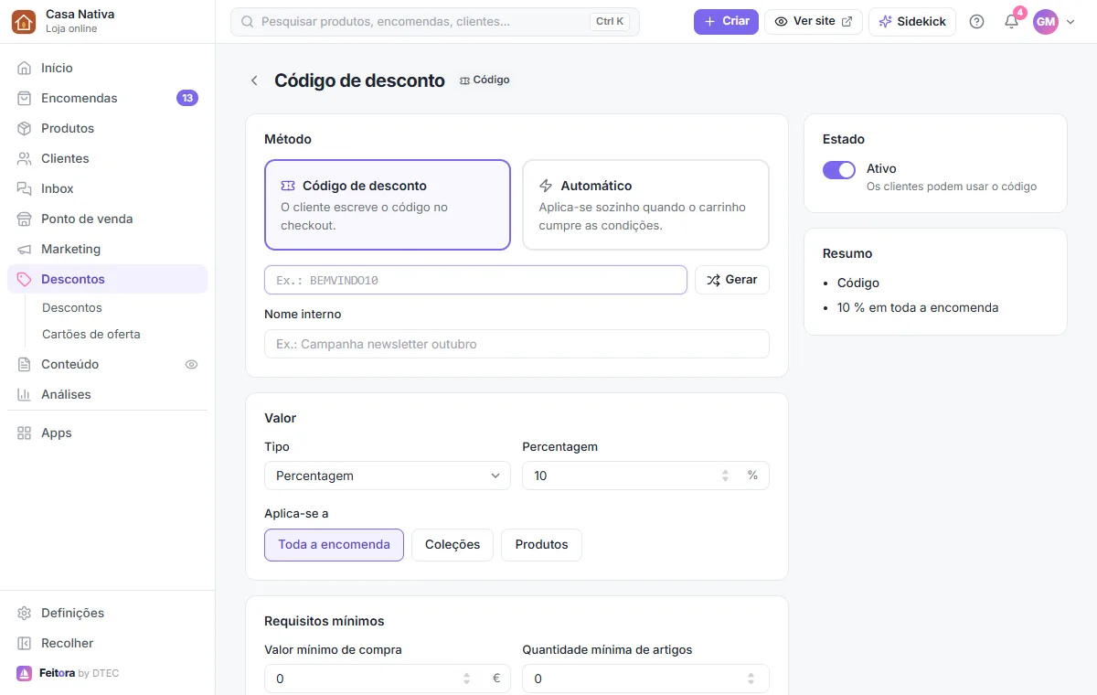 Novo desconto: método, código, valor e requisitos mínimos